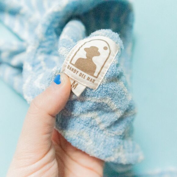 Dandy Del Mar Santorini Blue Terrycloth Matching Set Wide Leg Bralette Size S/M - Picture 5 of 11